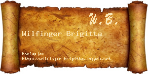 Wilfinger Brigitta névjegykártya